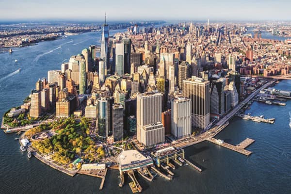 aerial view of Lower Manhattan. New York