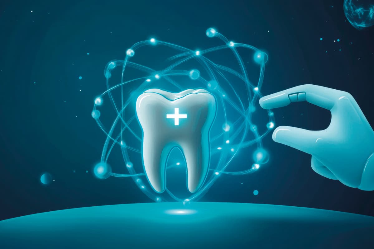 Human Tooth within an Atom: Doctor and Robot Finger Touching Ico